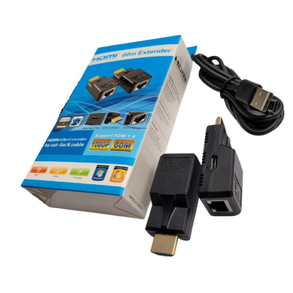 EXTENSOR DE SEÑAL HDMI CON CABLE DE RED ALCANCE 60 M DELTA - Image 2